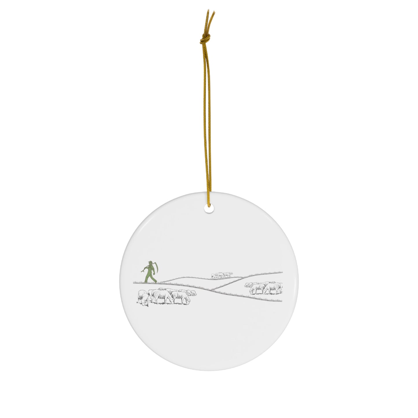 Basque Sheepherder White Ornament