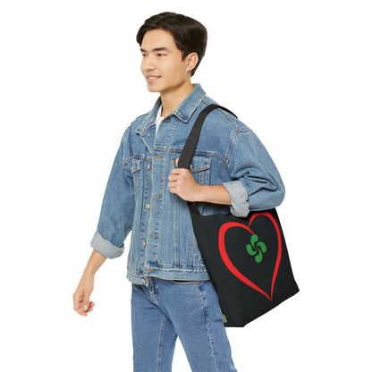 Adjustable Tote Bag Dual-sided Heart/ Gernikako Arbola