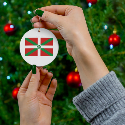 Basque Flag White Ornament