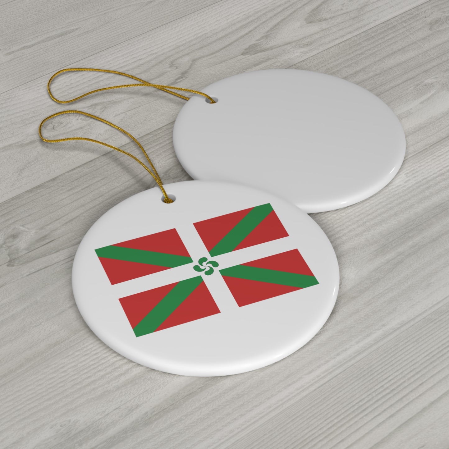 Basque Flag White Ornament